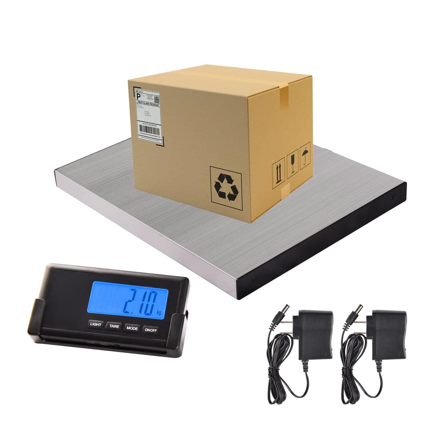 Shipping Postal Scale with Durable Stainless Steel Large Platform, 400lb High Accuracy, Backlit LED Display,Post Office Postal Scale and Luggage Scale, DC Adapter Included(No Coil)