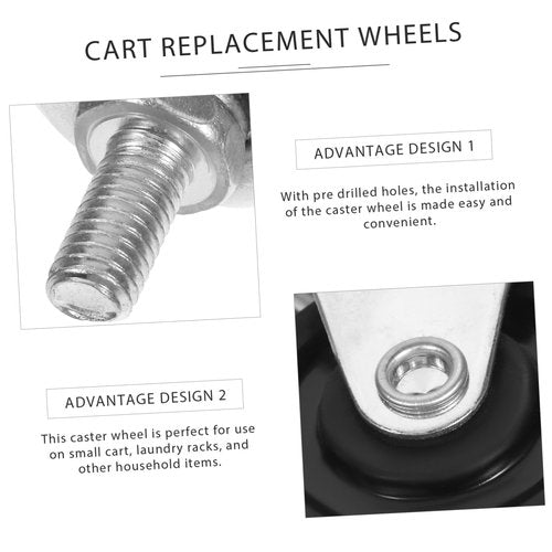 Alipis 1.5-Inch Rubber Caster Wheels Brake for Laundry Racks Heavy-Duty Swivel Cart Replacement Wheels for Home Furniture and Wire Shelving Racks