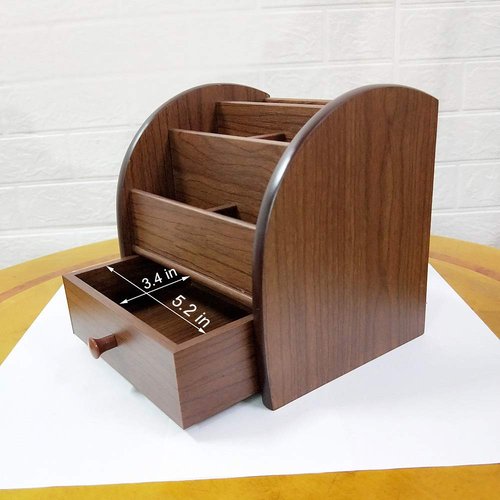 N Remote control storage organizer with drawer wood office Stationery organization pen holder Daily necessities storage case HeBen1028