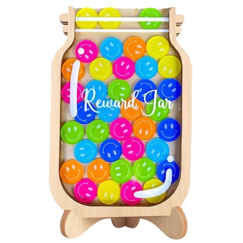 Magnetic Reward Jar, Personalized Smiley Tokens Reward Jar for Kids, DIY, Reward Jar, Classroom Management Tool, Reward Jars for Kids Magnetic, Back to School Gift for Kids