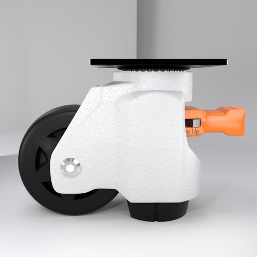 Upgrade Leveling Casters with Ratchet Handle, Height-Adjustable Plate Casters, White Retractable Casters for Workbench & Machine&Furniture, 1600 Lbs Total Load Capacity，4-Pack