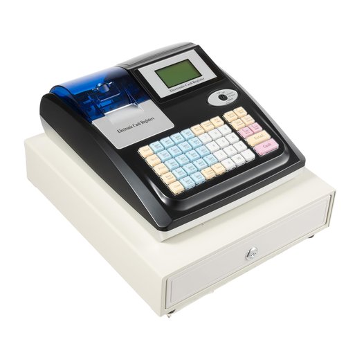 Electronic Cash Register, High-Speed Thermal Print Head, 4 Compartments with Clamps and 5 Coin Compartments for Barcode Scanners, Small Ticket Printers, Pcs (Black)