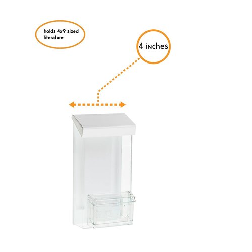 SOURCE ONE SOURCEONE.ORG Outdoor Trifold Brochure Holder with Business Card Holder, White Lid