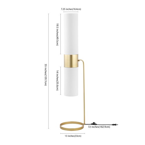 SAFAVIEH Lighting Collection Fierro Modern Gold 55-inch Floor Lamp (LED Bulbs Included)