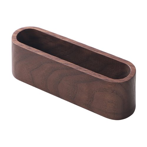 muso wood Business Card Holder for Desk Wooden Display Business Card Stand for Office Tabletop 4 Pack (Walnut)
