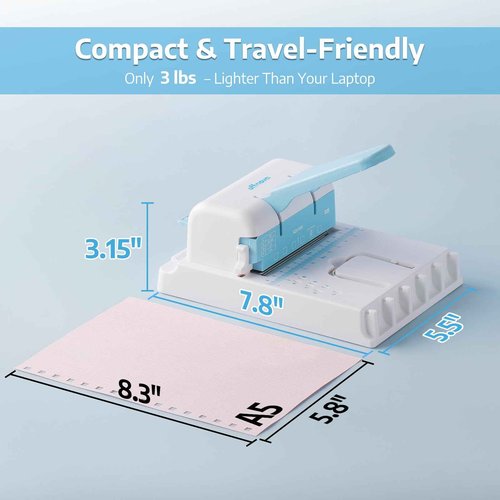 OFFNOVA 2-in-1 Mini Binding Machine, Square & Disc Hole Book Binder, Compact DIY Punch and Bind Kit for A4/A5/US Letter, Includes Coils and Discs for Journals, Planners, Notebooks, Calendars