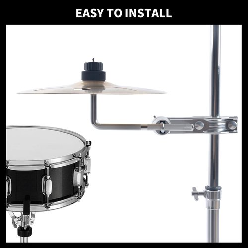 Seteol Cymbal Boom Arm Holder with Clamp, L-Arm Rod with Bracket Holder Extension Arm Attachment, Cymbal Stand Mount for Drum Hardware Cymbal Stand Percussion Instrument Accessories (Short/18CM Arm)