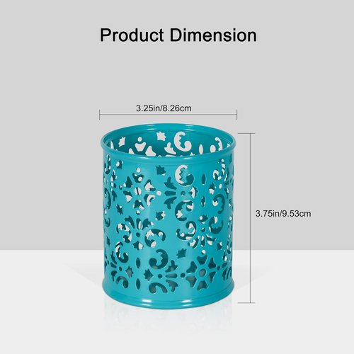 EasyPAG Pencil Holder - 2 Pack Metal Pen Organizer | Mesh Desk Cup for Home, Office, School - Blue