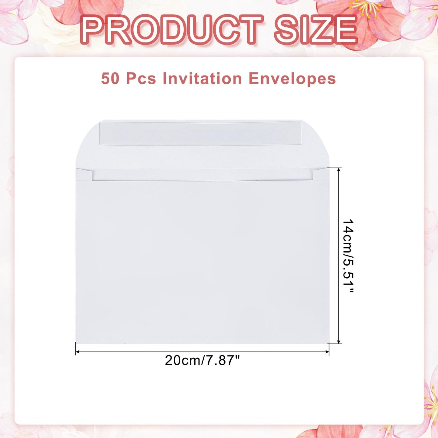 PATIKIL 7.5x5.5 Inch Invitation Envelopes, 50 Pcs Self-Seal for Invitations A7 Self Seal for Weddings Thank You Card Photos Postcards Birthday Greeting Cards Mailing, White
