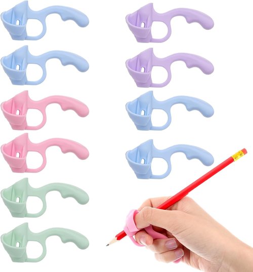 Ptwola Pencil Grips for Kids - Handwriting Aid for Improved Posture | 10 Pcs Set for Preschoolers