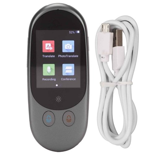 F1 Language Translator Device, 2 Way Voice Real Time Translation, 2.4 inch HD Touchscreen, Online Offline Voice Photo Translation, Instant Voice Translator for Travel Learning Business (Gray)