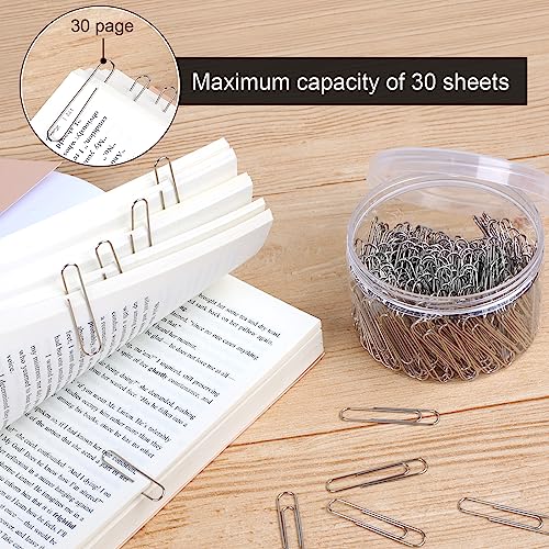 Joyberg 280 Pcs 2-Inch Large Stainless Steel Paper Clips, Silver Office Clips