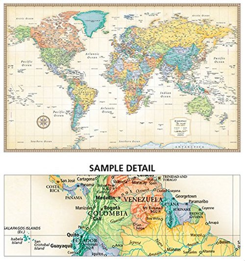 Rand McNally Classic Edition World Wall Map – Laminated Rolled