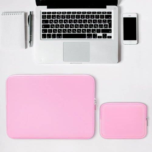 RAINYEAR 13-Inch Laptop Sleeve Case - Includes Accessories Pouch for MacBook Air/Pro (Pink)