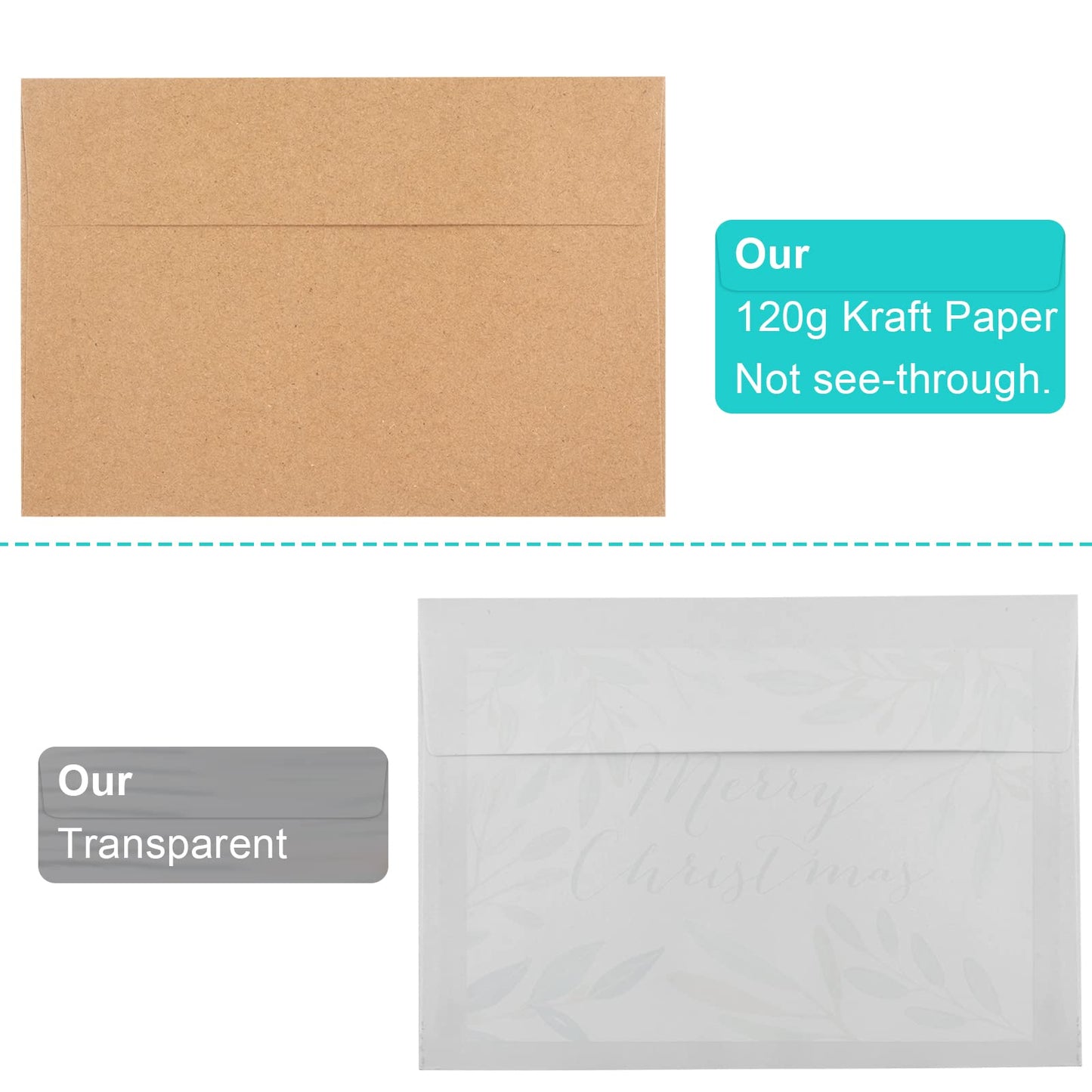 65 Packs A4 Invitation Envelopes, Brown Kraft Envelopes, 4x6 Photo Envelopes for Invitations, Envelopes Self Seal for Weddings, Baby Shower, Photos, Postcards, Greeting Cards, Mailing