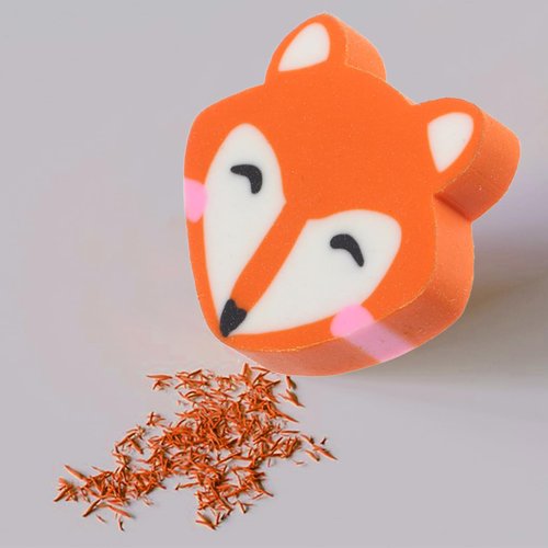 NUOBESTY 50Pcs Cute Fox Erasers for Kids Portable Pencil Erasers Fun TPR Material for School Supplies Classroom Prizes Birthday Gifts