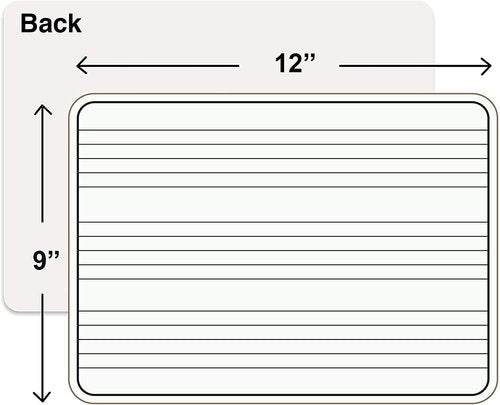 SCRIBBLEDO 24 Pack Dry Erase Music Staff White Boards 9" X 12 Inch Lapboard Double Sided Musical Notes whiteboard for Kids Students, Musicians and Home Erasers Included