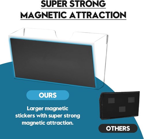 Qozary Clear Acrylic Magnetic File Holder - 2 Pack Magazine Rack for Office & Home Organization