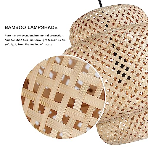 Bamboo Floor Lamp for Living Room, Boho Hand-Worked Woven Cake Lampshade Standing Lamp with Foot Switch, Industrial Black Tall Floor Light Decoration for Bedroom, Farmhouse
