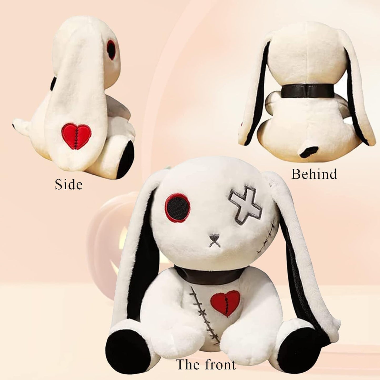 Skiennix Rabbit Plush Doll - Scary Standing Stuffed Animal for Halloween, Easter & Birthdays | White
