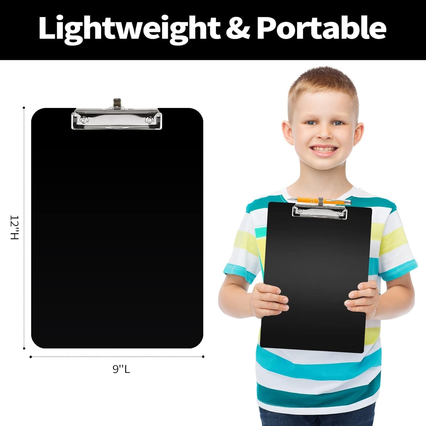 Sooez Clipboard with Pen Holder - 10% Thicker Design | 8.5x11 Standard Size for Teachers & Office Use