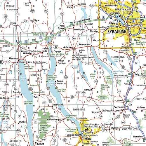 MapSherpa: New York State Wall Map - Large - 32 x 48 inch Poster - Front Lamination