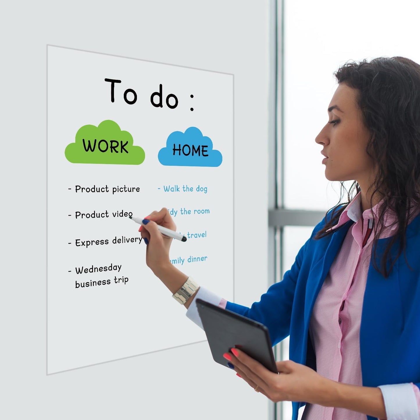 Skiennix Static Dry Erase Sheets - 15 Pack Transparent Whiteboard Wallpaper | 31.5 x 24 Inch