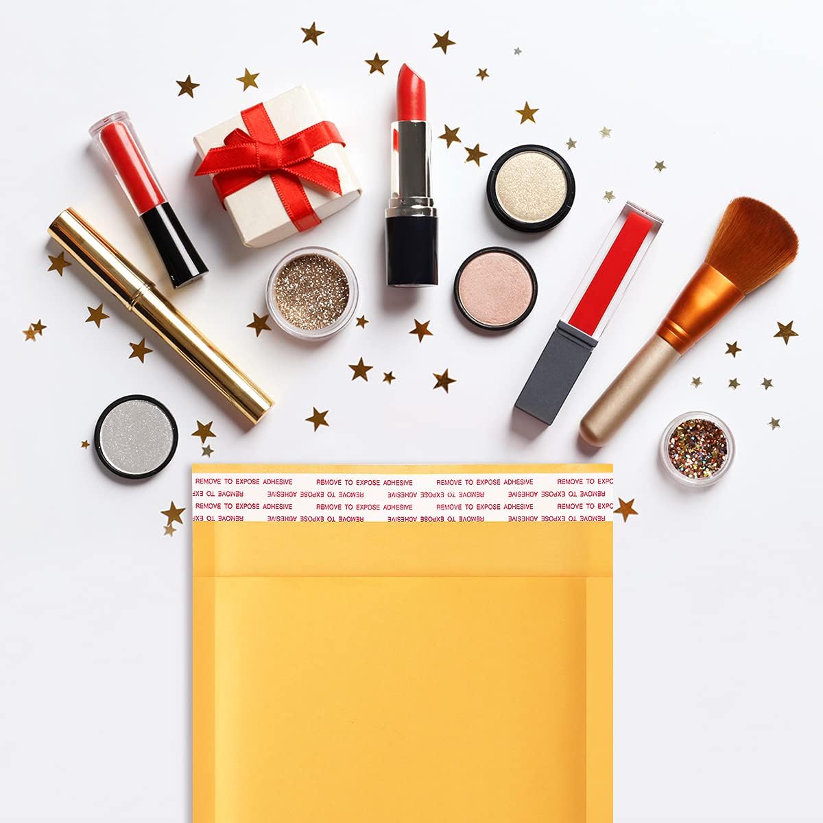 UCGOU Kraft Bubble Mailers - 4x8 Inch Yellow Padded Envelopes | 50 Pack Self-Sealing, Tear-Resistant Shipping Bags