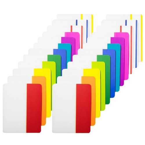 KICNIC 480 Pieces Sticky Tabs 2 Inch Index Tabs, Colored Page Markers Repositionable Tags Reading Tabs Self Adhesive Tape Flags for Books, Binders, Notebook and File Folders, [24 Sets 12 Colors]