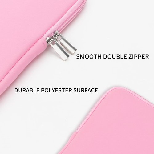 RAINYEAR 13-Inch Laptop Sleeve Case - Includes Accessories Pouch for MacBook Air/Pro (Pink)
