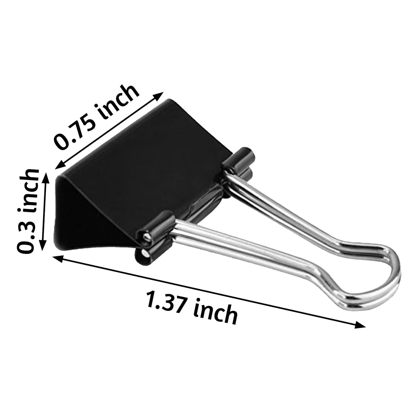 120 Pack Black Binder Clips 0.75 Inch, Small Paper Clamps, Black Paper Binder Clips, Office Clips, Mini Binder Clips, Small Clips for Office Supplies Home School and Business