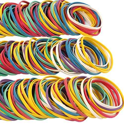 Rubber Bands 250pcs size #33 rubber band size 33 colors Elastic Band rubber Bands Blue green purple yellow white red for Office School Home Strong Loop Office Supplies