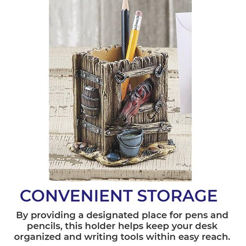 SAGEFINDS Horse-Themed Pen Holder | Desktop Stationery Organizer | Desk Storage Accessories | Home Office Pencil Cup Container | Gift for Horse Lovers