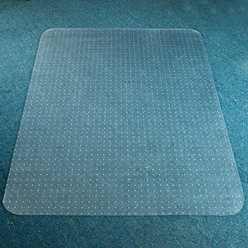 Kuyal Office Chair Mat for Carpeted Floors, Heavy Duty, Transparent Protects Floors Mats for Low and Medium Pile Carpets 36" X 48" Rectangle, Good for Desks, Office and Home, Clear (36" X 48" No Lip)