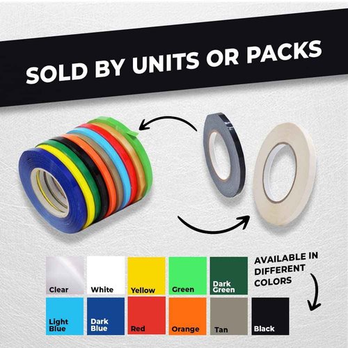 WOD Produce Poly Bag Sealing Tape, Mixed Colors Pack - 3/8 inch x 180 yds. (Pack of 8) for Packaging and Sealing of Meat, Gifts, or Ice Bags BSTC24PVC
