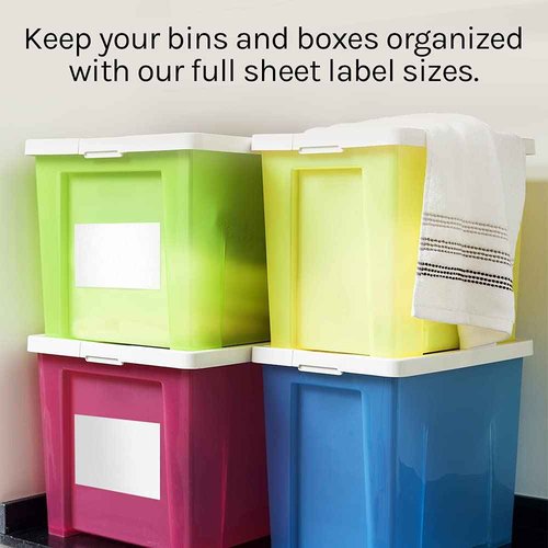 Premium Label Supply White Sticker Full Sheet Shipping Labels – 8.5" x 11" – Laser/Inkjet Compatible – (1 per Sheet), 500 Sheets - Letter Size