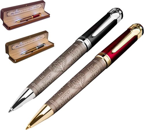 S&R Somit Fancy Pen Bundle of Silver Black and Red Gold with Gift Boxes Valuable Luxury Pen for Business and Office, Executive Gift - Special Engraving & Led Decorative Box