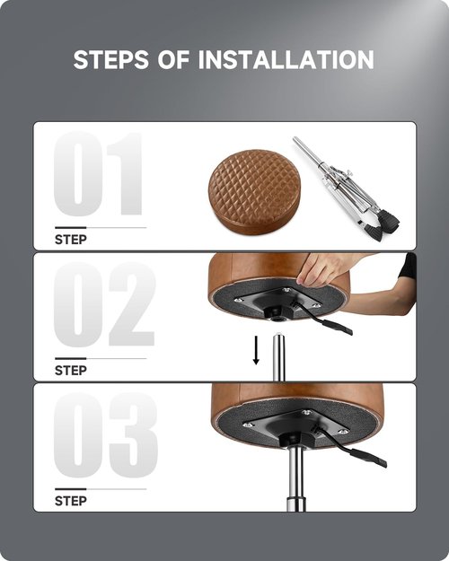 Donner Drum Throne Seat DT-150, Professional Drum Stool - Adjustable Hydraulic Height, Thick Padded Anti-Slip Cushion, Double-Braced Stability, Brown