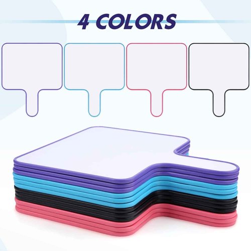 12pcs Dry Erase Answer Paddle, Answer White Boards Double Sided Whiteboard Pack Dry Erase Answer Board for Office School Classroom Teaching Meeting Family Party (9.6x8inch)