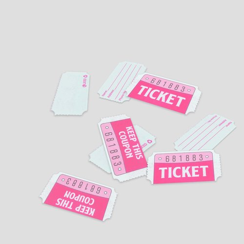 L LIKED Raffle Tickets Double Roll 2000 Tickets Consecutively Numbered 50/50 Raffle Tickets for Event Party Prize Drawing Perforated Stubs (Easy Read Pink)
