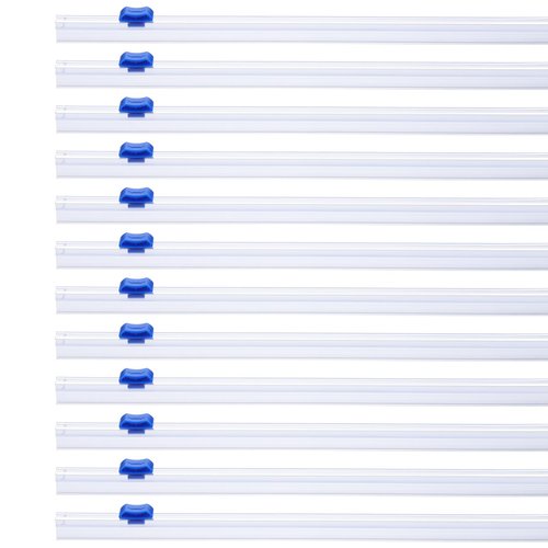 PATIKIL 12pcs Plastic Wrap Cutter, 19in Plastic Wrap Slide Cutter Snap Card Slot Installation Replacement for Aluminum Foil Wax Paper Parchment Paper Wrap Dispenser, Blue