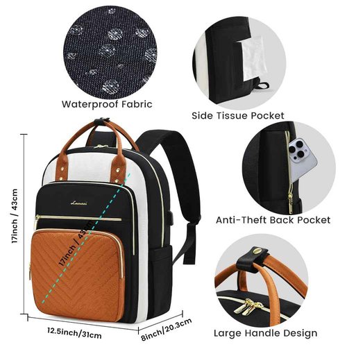 LOVEVOOK Laptop Backpack for Women, Water Resistant Travel Work Backpacks Purse Stylish College Business Teacher Nurse Computer Bag