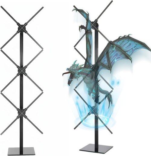 Missyou 3D Hologram Fan Stand - Vertical 3-Unit Splicing Bracket for 56/65/70cm Projectors | Heavy Duty Metal Wall Structure - Perfect Tech Gift for Festivals