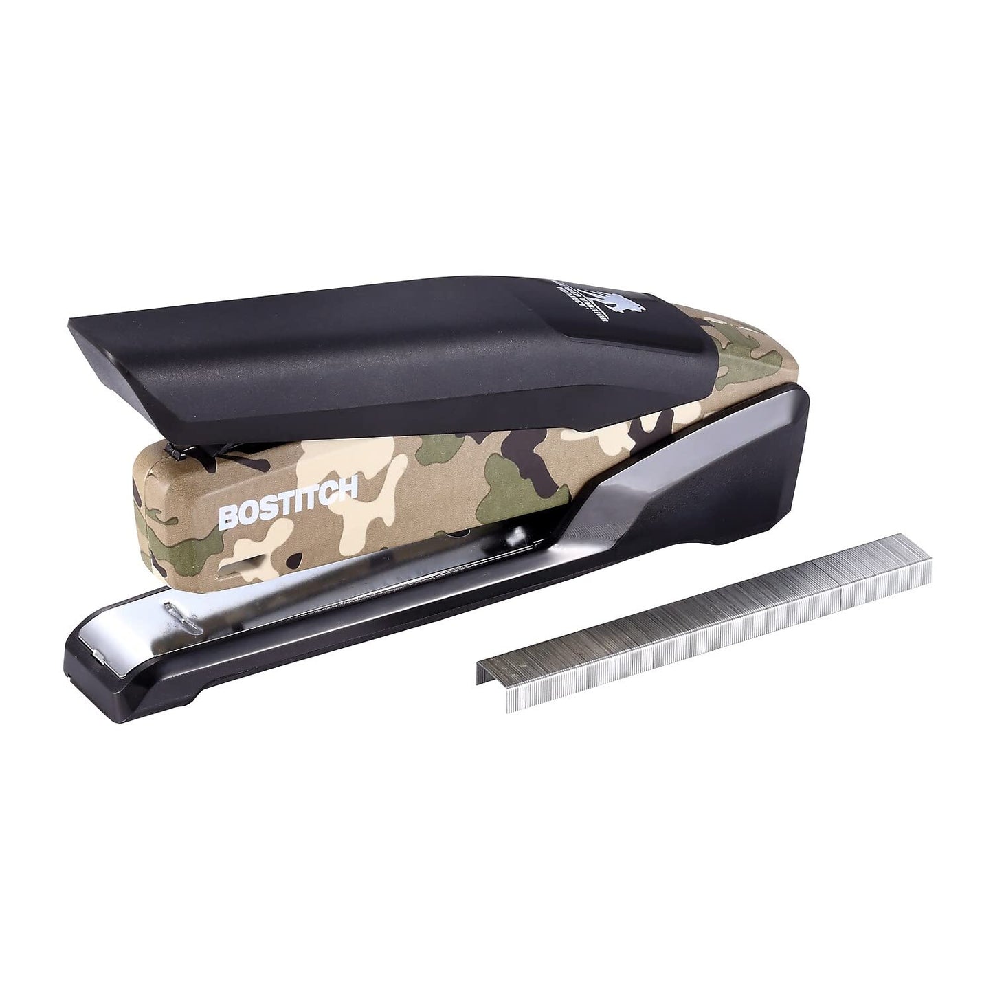 Bostitch Office Metal Spring Powered Stapler, One Finger, Supports Wounded Warrior Project, Camouflage (INP28-WW)