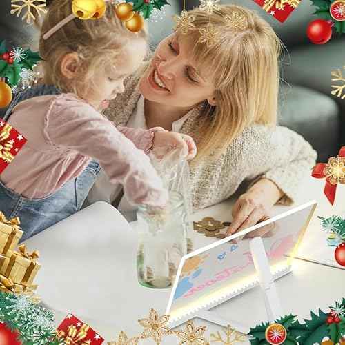 LED Note Board with Colors, Light Up Acrylic Message Board, Led Drawing Board, Illuminated Acrylic Notepad with Adjustable Stand and 7 Pens (11.8" ¡¿ 7.9")