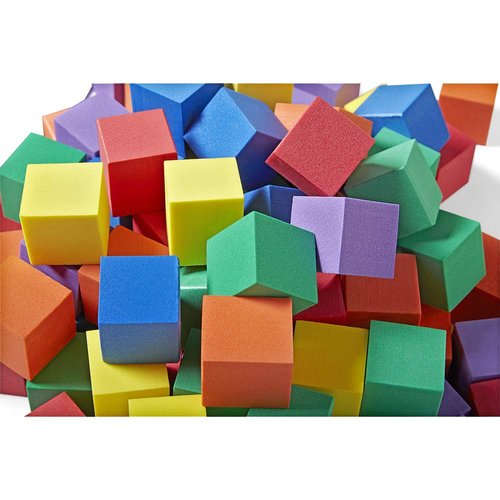 hand2mind Foam Counting Cubes - 1 Inch Math Manipulatives for Kids | 100 Pack for Preschool Crafts