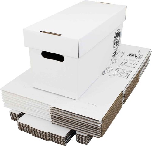 Square Deal Recordings & Supplies 7" 45rpm Vinyl Record Storage Box - Heavy Duty Cardboard with Removable Lid - Holds up to 200 7" Records - 10 Boxes #07BC09HD