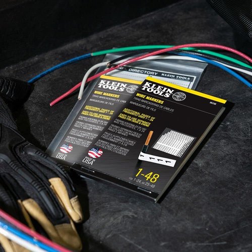 Klein Tools Wire Marker Book - 1-48 Black Print on White | Pack of 2 for Easy Identification