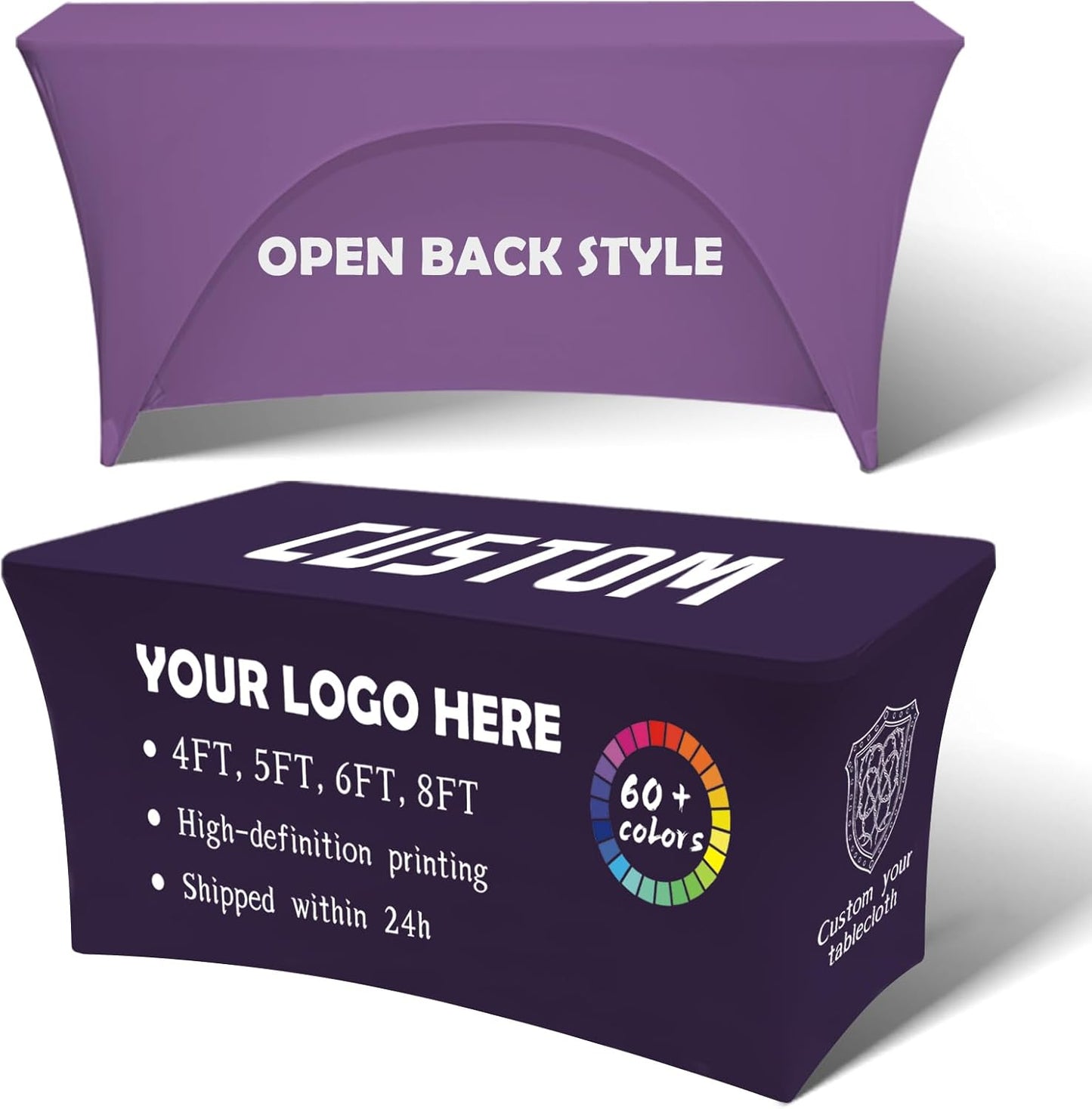 Skiennix Custom Stretch Spandex Table Cloth - Personalized Logo Design for Events | 4FT, 5FT, 6FT, 8FT