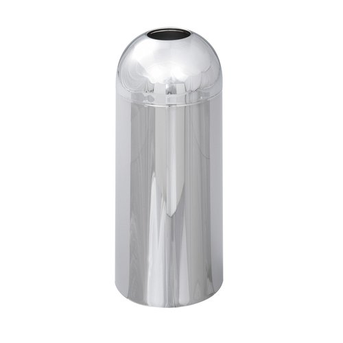 Safco Products 9875 Reflections by Safco Open Top Dome Waste Receptacle, 15-Gallon, Chrome